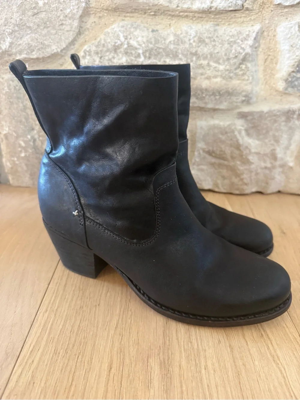 Rag & Bone Leather Mid-Heel Ankle Boots